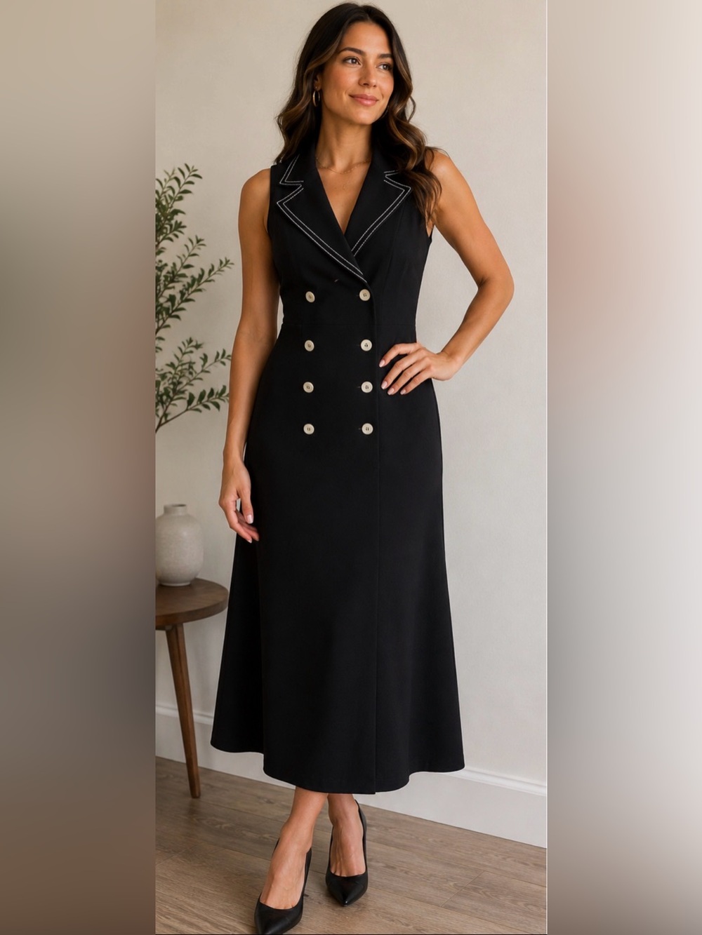 Vintage Julian Taylor, black sleeveless dress